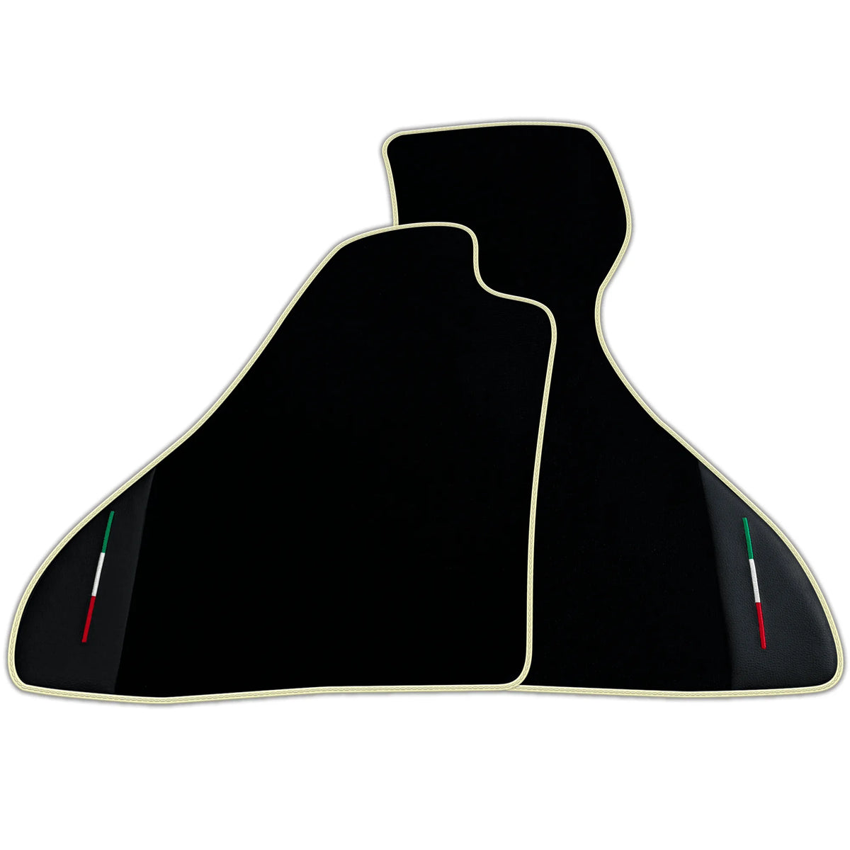 Black Floor Mats for Ferrari Mondial Convertible (1983-1993) with Leather | Italian Edition