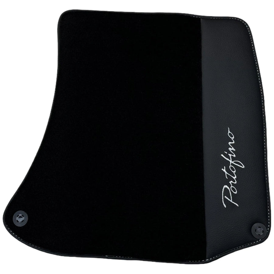 Black Floor Mats For Ferrari Portofino (2018-2023) With Leather - AutoWin