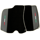 Black Floor Mats For Ferrari Roma (2021-2024) with Leather and Beige Trim - AutoWin