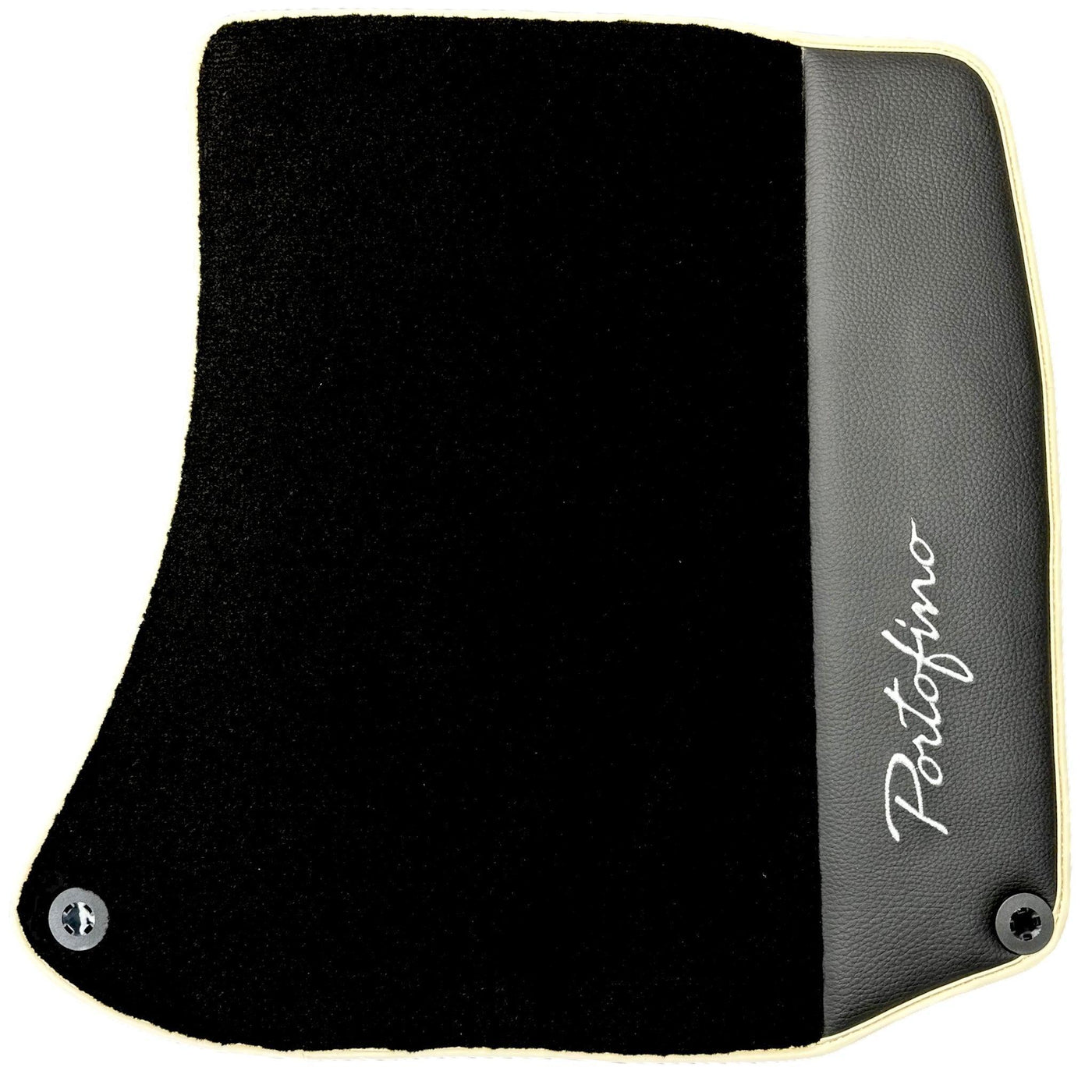 Black Floor Mats For Ferrari Portofino (2018-2023) With Leather and Beige Trim - AutoWin