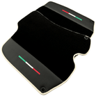 Black Floor Mats For Ferrari Roma (2021-2024) with Leather and Beige Trim - AutoWin