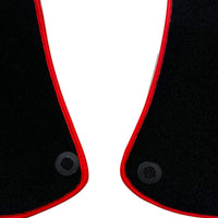 Black Floor Mats For Ferrari Portofino (2018-2023) With Leather and Red Trim - AutoWin