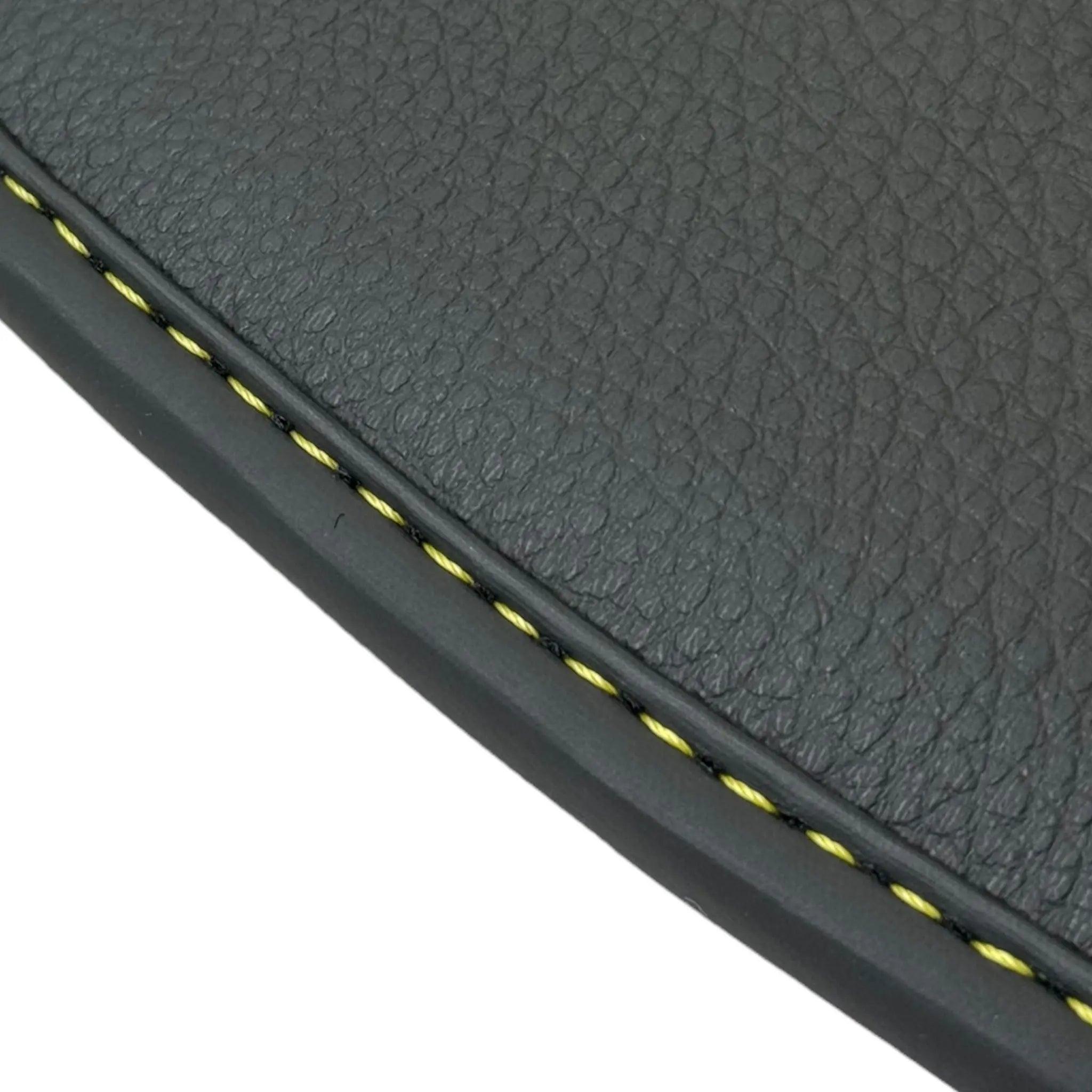 Black Floor Mats for Ferrari Portofino (2018-2023) with Leather - AutoWin