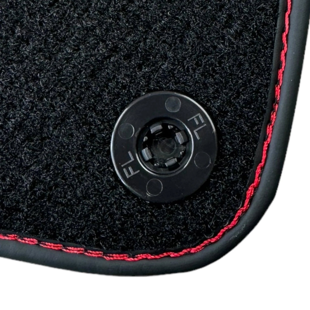 Black Floor Mats for Ferrari Portofino M (2018-2023) with Red Alcantara Leather
