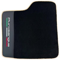 Black Floor Mats for Ferrari Purosangue with Leather and Beige Trim | Italian Edition - AutoWin