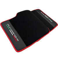 Black Floor Mats for Ferrari Purosangue with Leather and Red Trim | Italian Edition - AutoWin