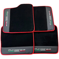 Black Floor Mats for Ferrari Purosangue with Leather and Red Trim | Italian Edition - AutoWin