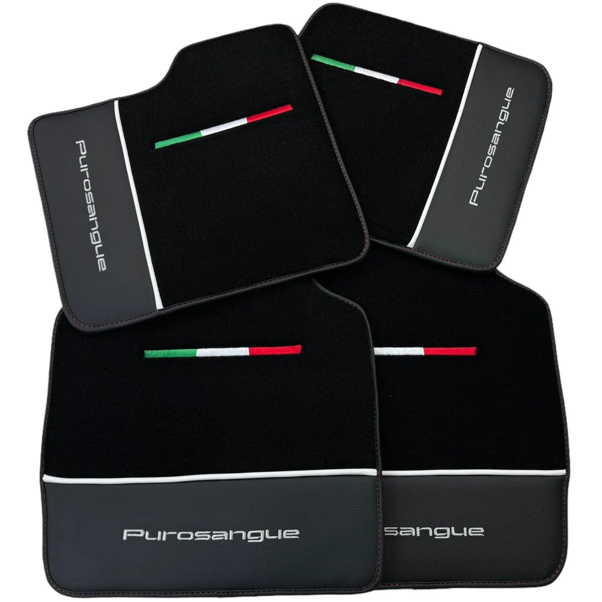 Black Floor Mats for Ferrari Purosangue with Leather - AutoWin