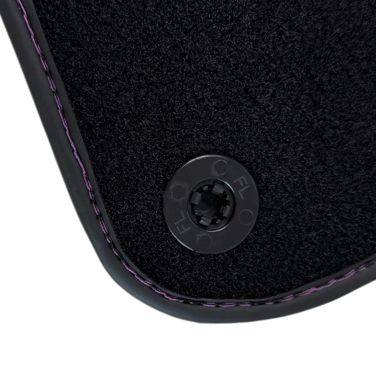 Black Floor Mats for Ferrari Roma (2021-2027) with Purple Leather