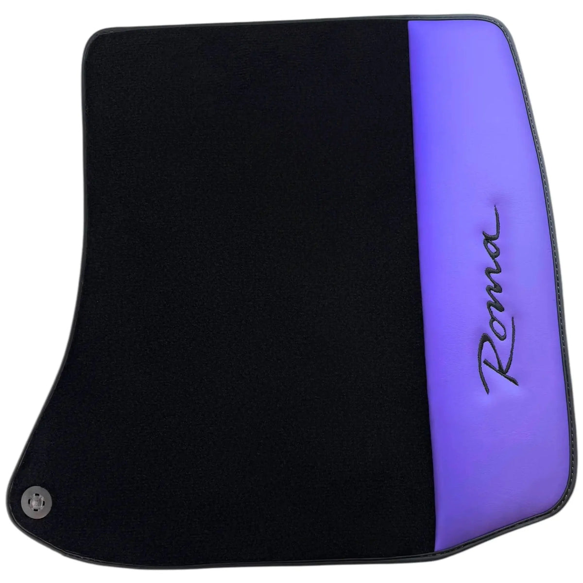 Black Floor Mats for Ferrari Roma (2021-2027) with Purple Leather