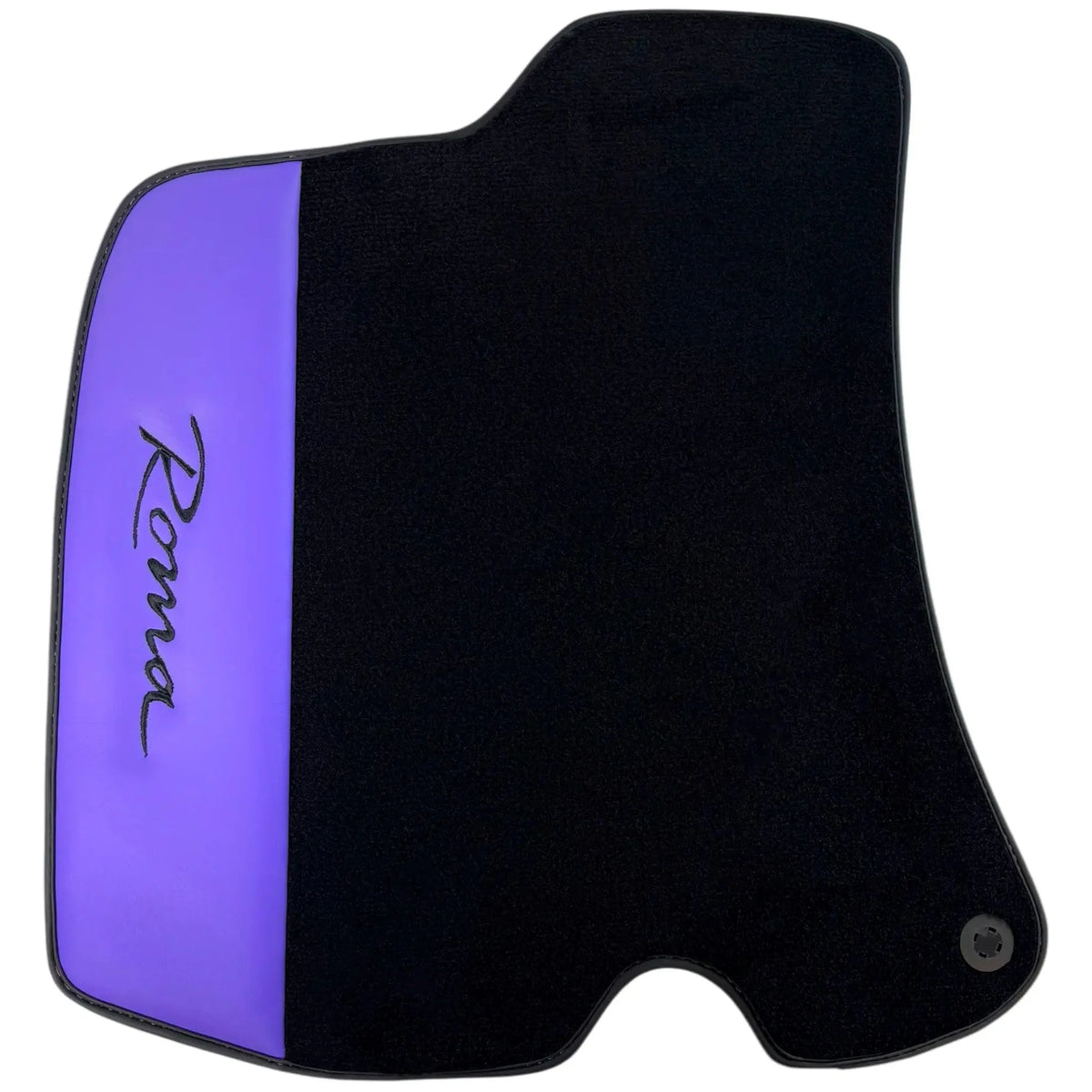Black Floor Mats for Ferrari Roma (2021-2027) with Purple Leather