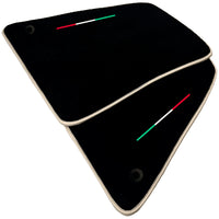 Black Floor Mats for Ferrari SF90 Stradale (2019-2024) with Beige Trim - AutoWin