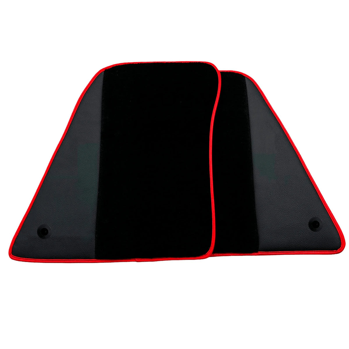 Black Floor Mats for Ferrari SF90 Stradale (2019-2024) with Leather and Red Trim