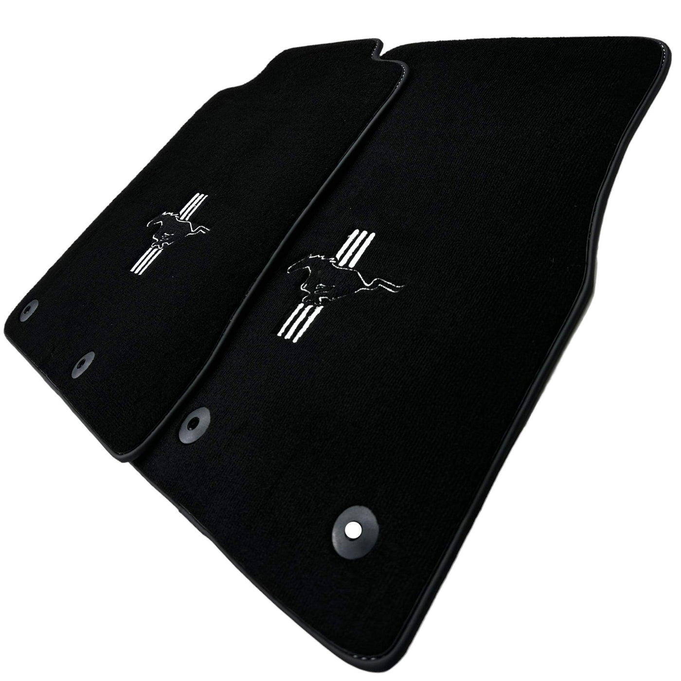 Black Floor Mats For Ford Mustang V FL (2011-2014) With Pony - AutoWin