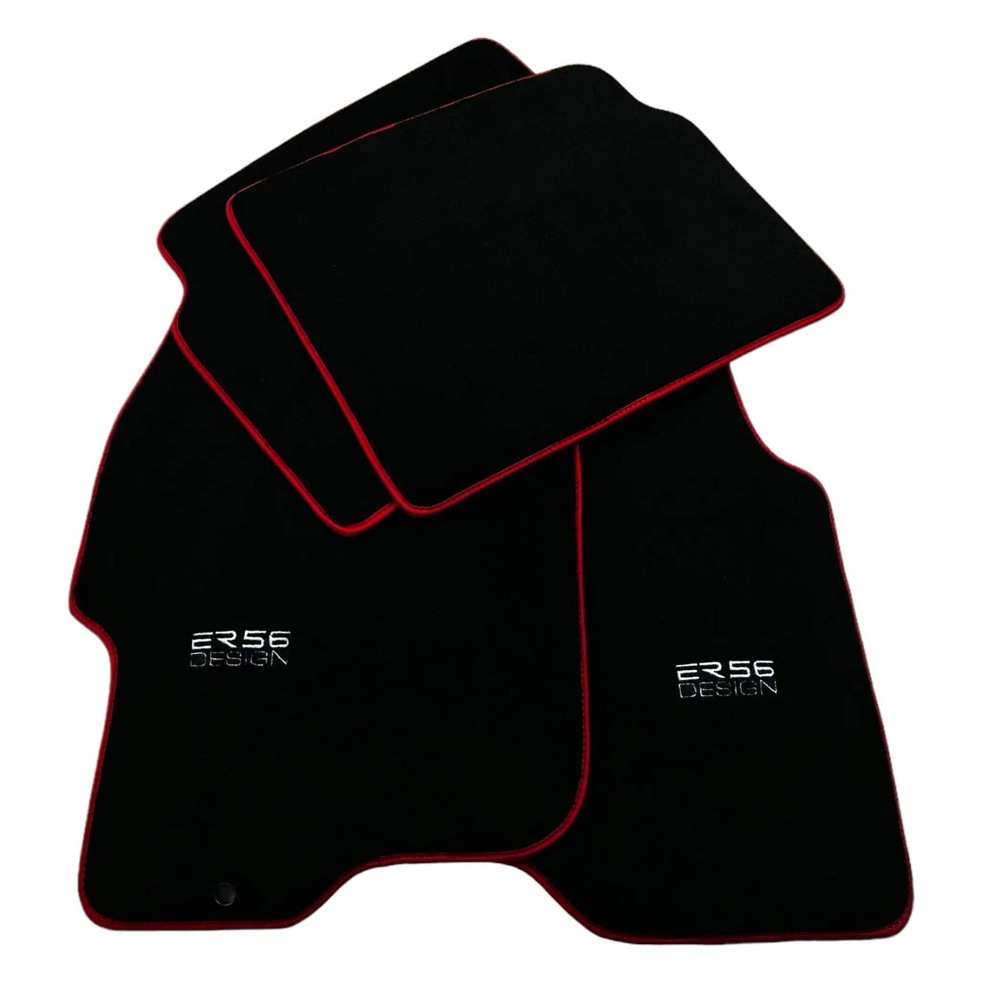 Black Floor Mats For Honda Civic VI (1995-2000) ER56 Design with Red Trim - AutoWin