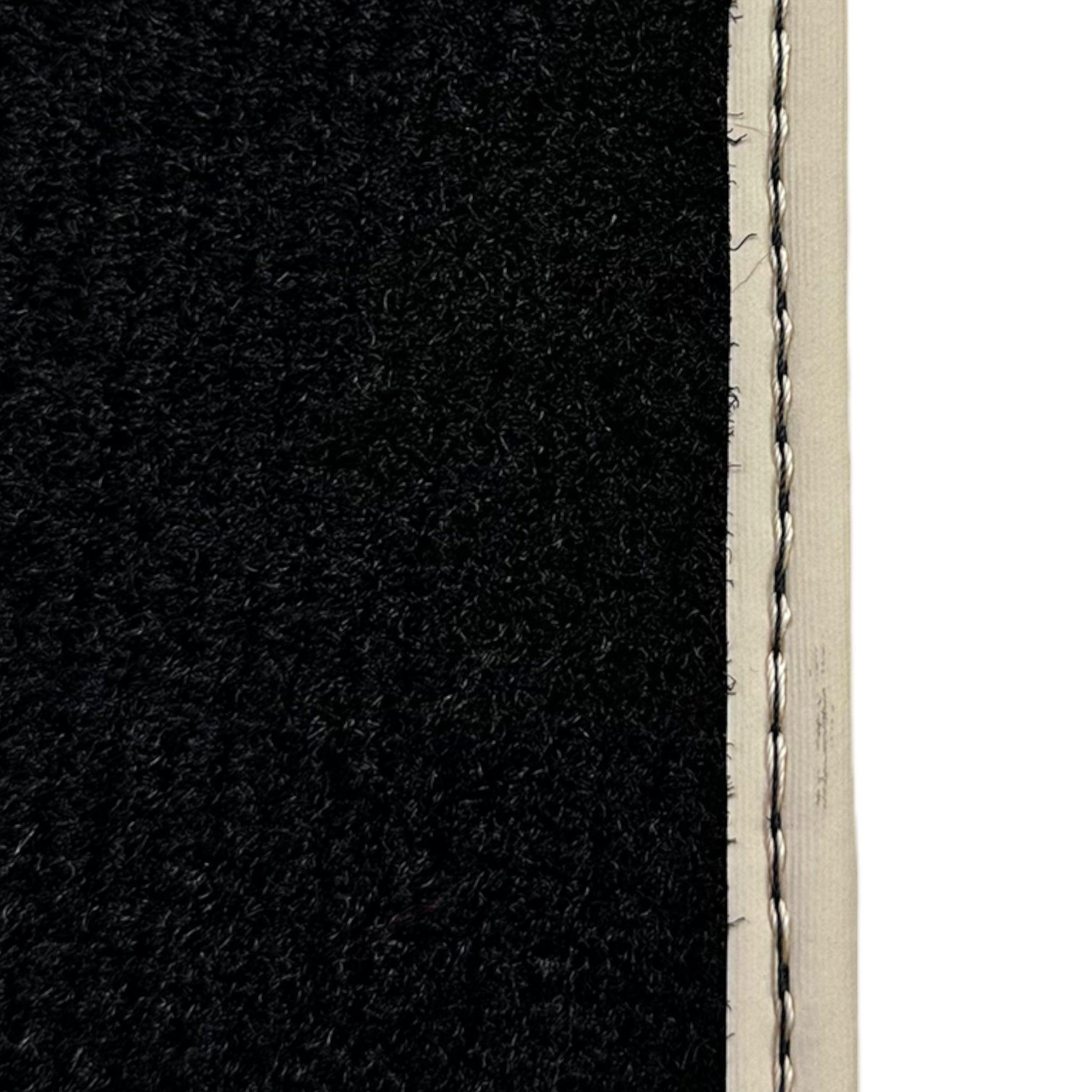 Black Floor Mats For Kia Sportage (1994-2002) ER56 Design | Beige Trim - AutoWin