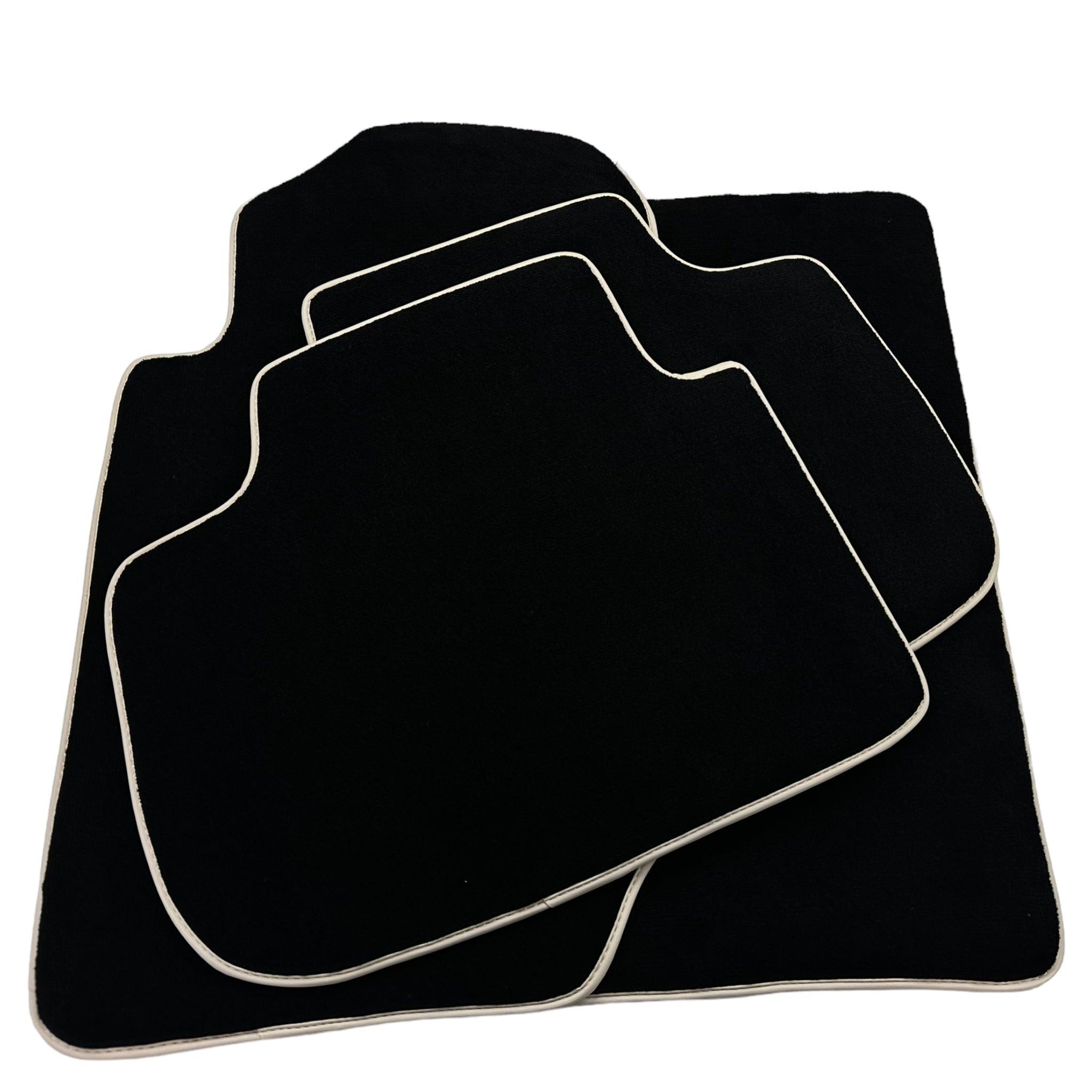 Black Floor Mats For Kia Sportage (1994-2002) with Beige Trim - AutoWin