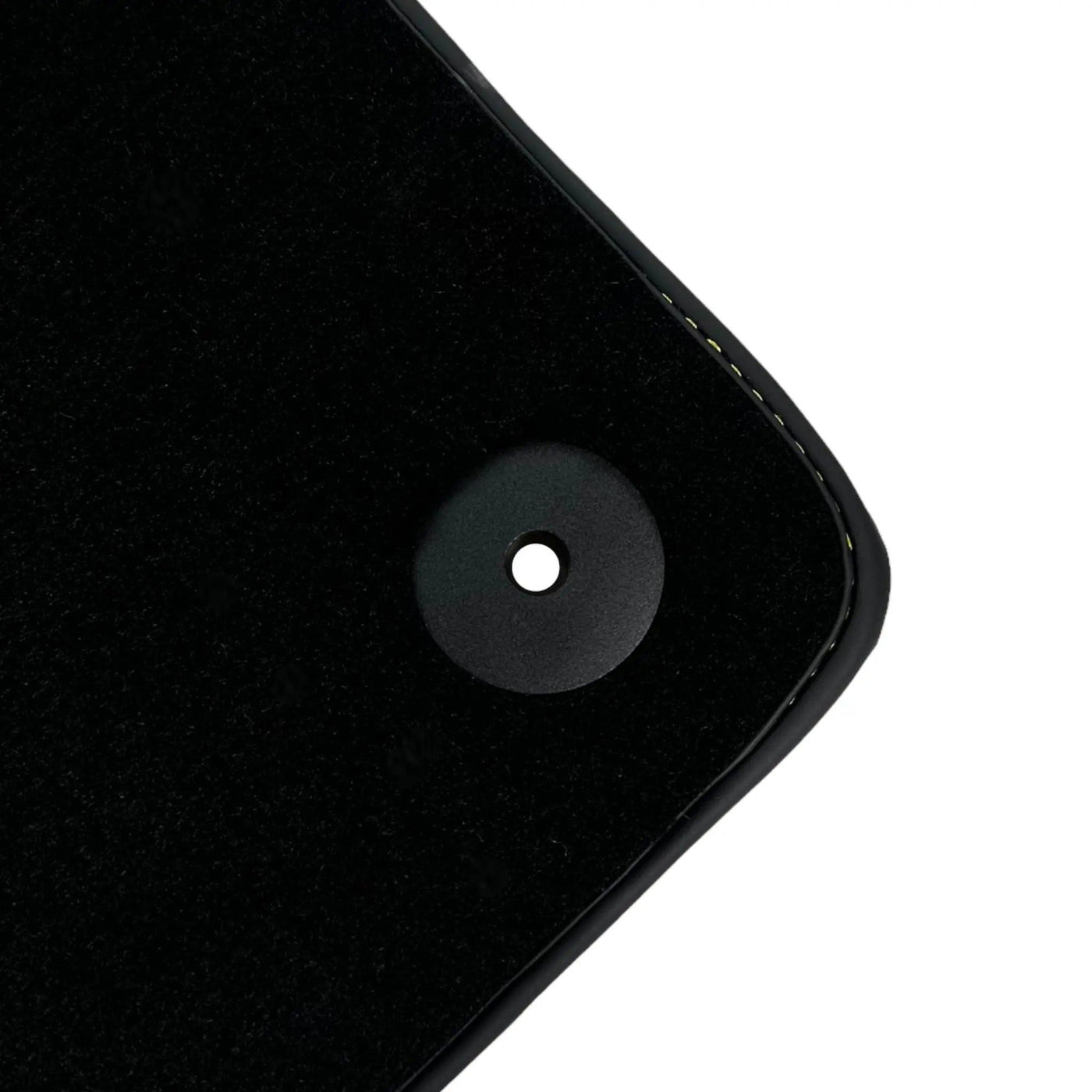 Black Floor Mats for Lamborghini Aventador S with Yellow Alcantara Leather - AutoWin