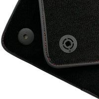 Black Floor Mats for Lamborghini Aventador With Red Leather - AutoWin