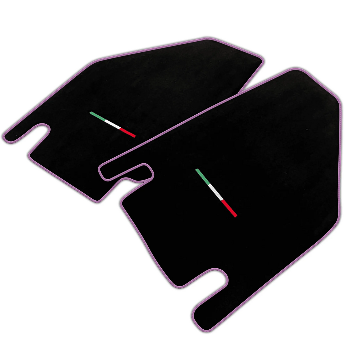 Black Floor Mats for Lamborghini Countach with Italian Flag | Various Trim Colors