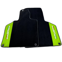Black Floor Mats for Lamborghini Gallardo With Green Leather - AutoWin