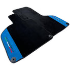 Black Floor Mats for Lamborghini Huracan 2014-2023 With Blue Alcantara Leather - AutoWin