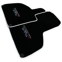 Custom Black Floor Mats for Lamborghini Huracan STO - White Trim
