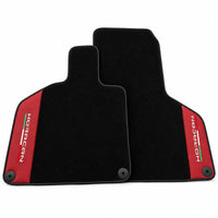 Black Floor Mats for Lamborghini Huracan With Red (Rosso Mysia) Leather - AutoWin