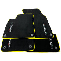 Black Floor Mats For Lamborghini Urus Tailored With Yellow Trim - AutoWin