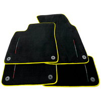 Black Floor Mats For Lamborghini Urus Tailored With Yellow Trim - AutoWin