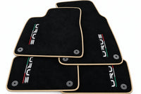 Black Floor Mats For Lamborghini Urus Tailored With Yellow Trim Beige trim