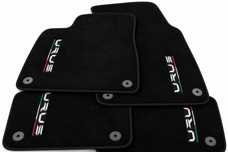 Black Floor Mats For Lamborghini Urus Tailored With Yellow Trim Black trim