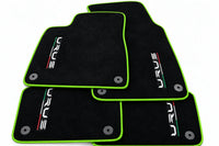 Black Floor Mats For Lamborghini Urus Tailored With Yellow Trim Green trim