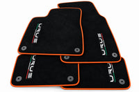 Black Floor Mats For Lamborghini Urus Tailored With Yellow Trim Orange trim