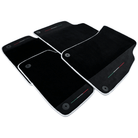 Black Floor Mats For Lamborghini Urus With Alcantara Leather White Trim - AutoWin