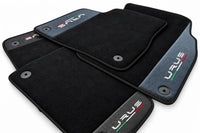 Black Floor Mats For Lamborghini Urus With Carbon Fiber Leather Black trim