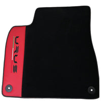 Black Floor Mats for Lamborghini Urus with Red Nappa Leather - AutoWin