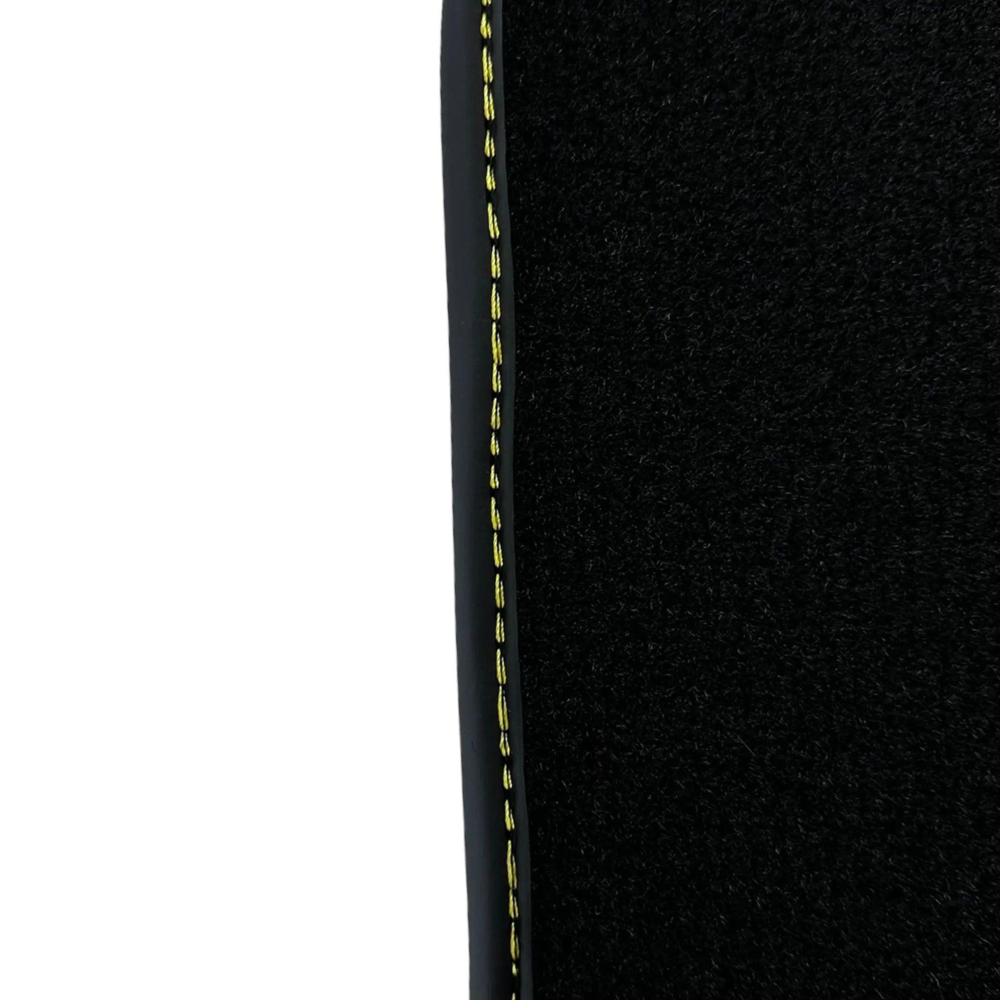 Black Floor Mats For Lamborghini Urus With Yellow Alcantara Leather - AutoWin