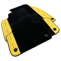 Black Floor Mats for Lamborghini Urus With Yellow Leather - AutoWin