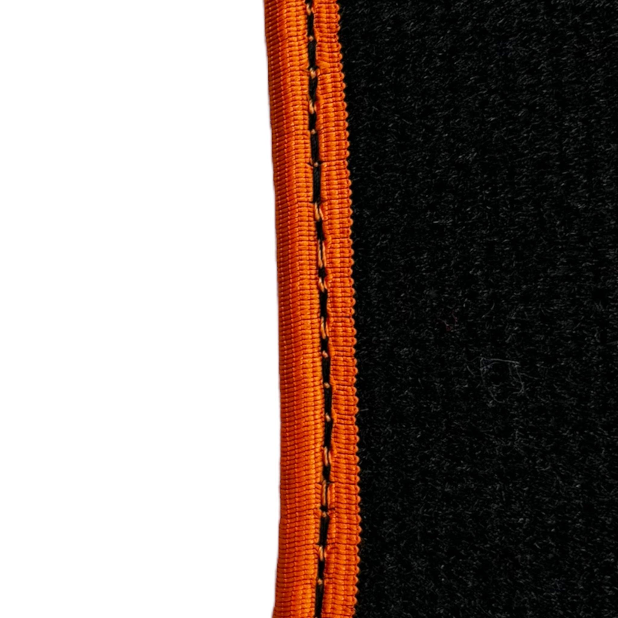 Black Floor Mats for McLaren 600 LT (2018-2020) With Orange Trim - AutoWin