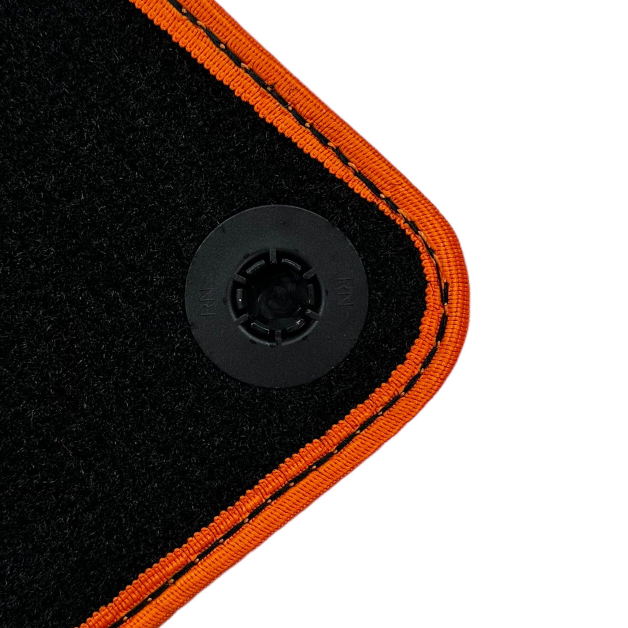 Black Floor Mats for McLaren 600 LT (2018-2020) With Orange Trim - AutoWin