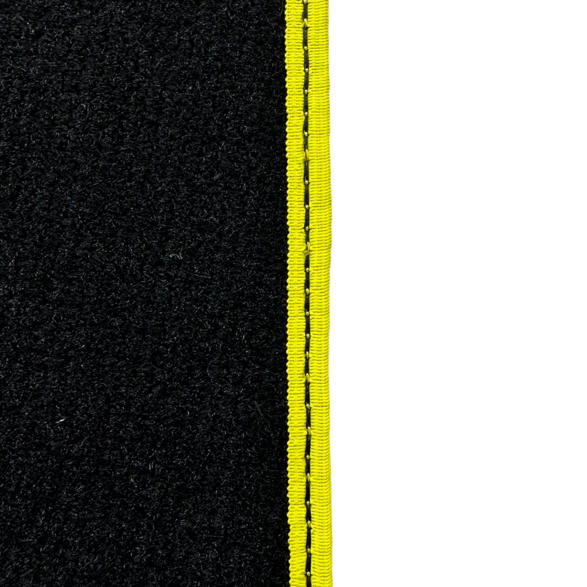 Black Floor Mats for McLaren 600 LT (2018-2020) With Yellow Trim - AutoWin