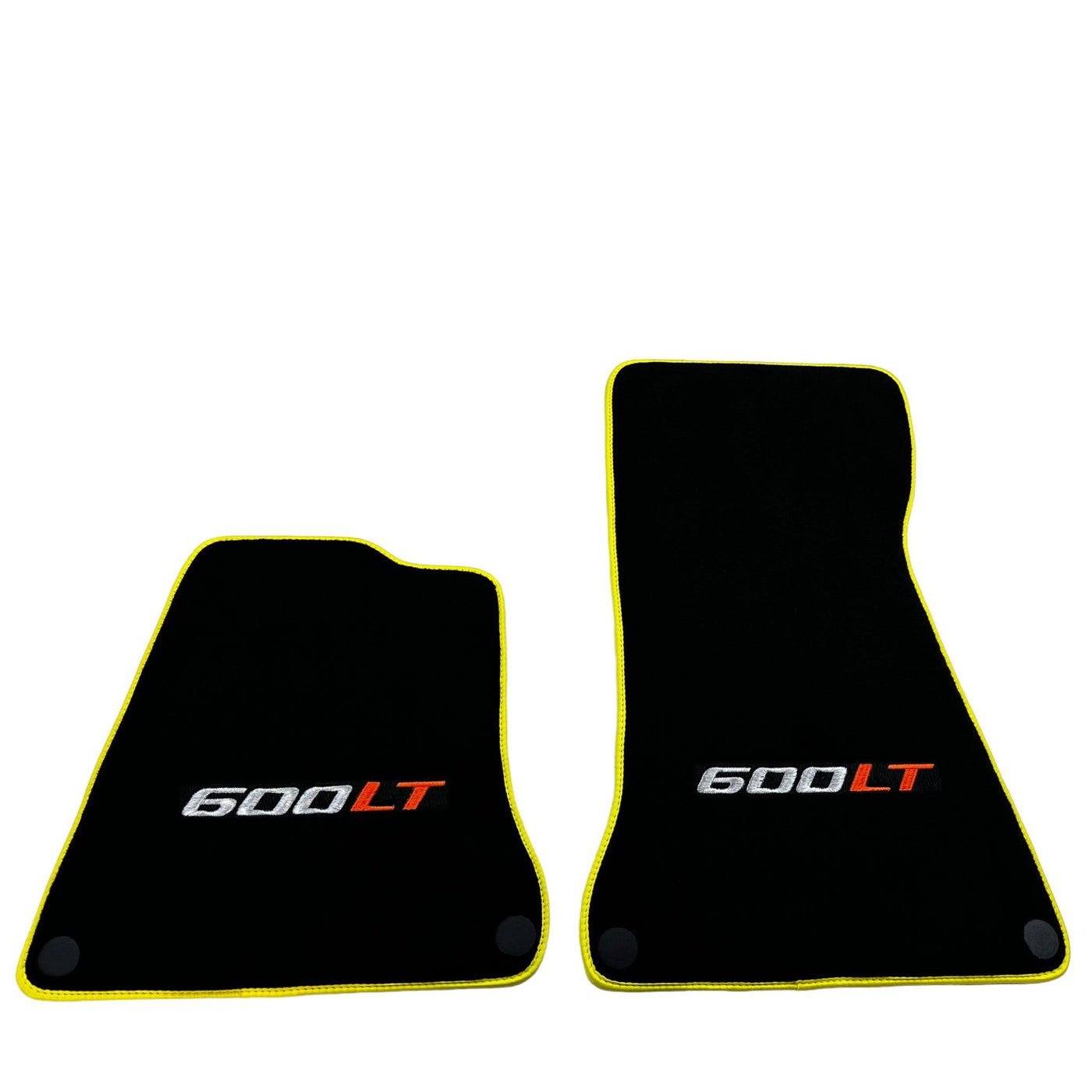 Black Floor Mats for McLaren 600 LT (2018-2020) With Yellow Trim - AutoWin