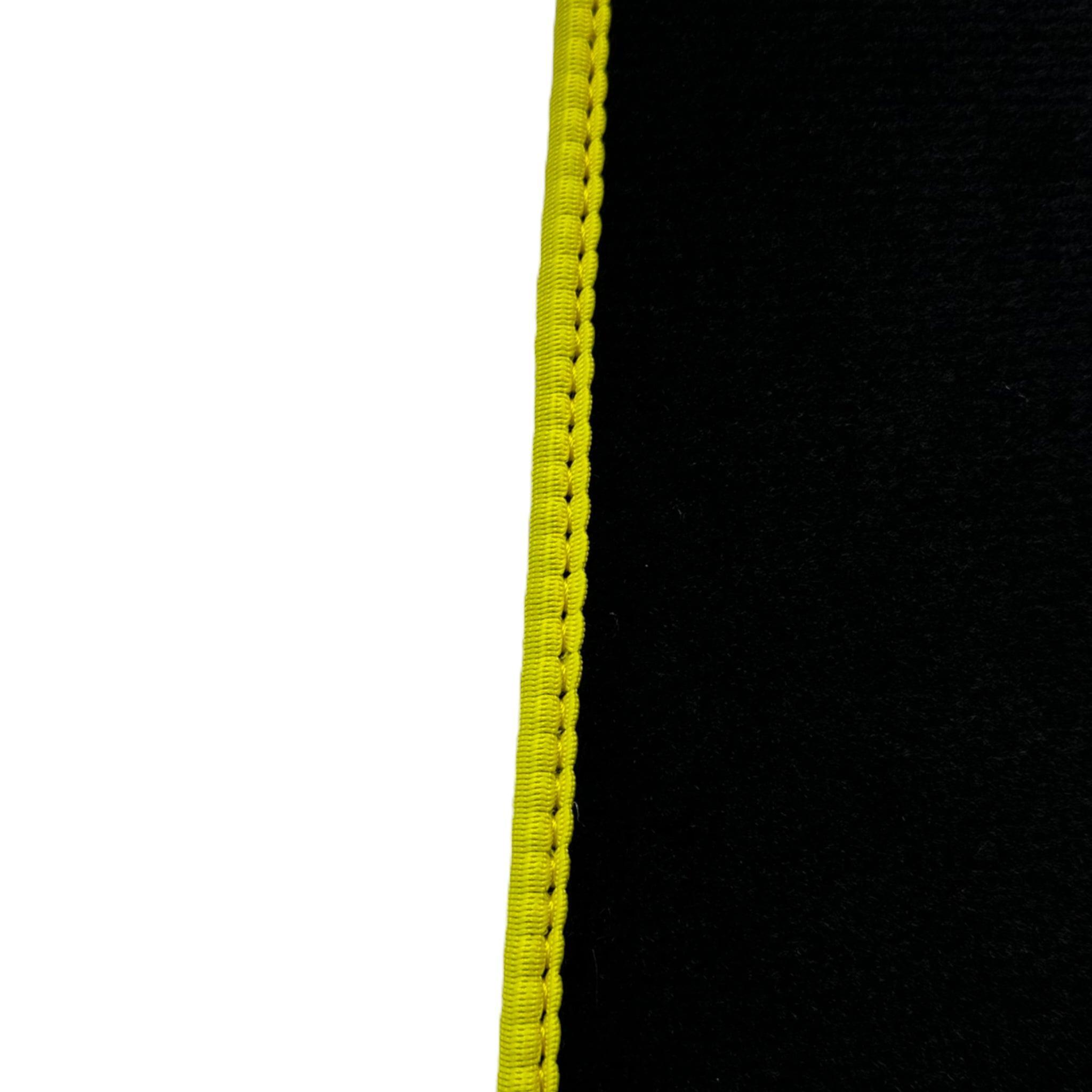 Black Floor Mats for McLaren 600 LT (2018-2020) With Yellow Trim - AutoWin