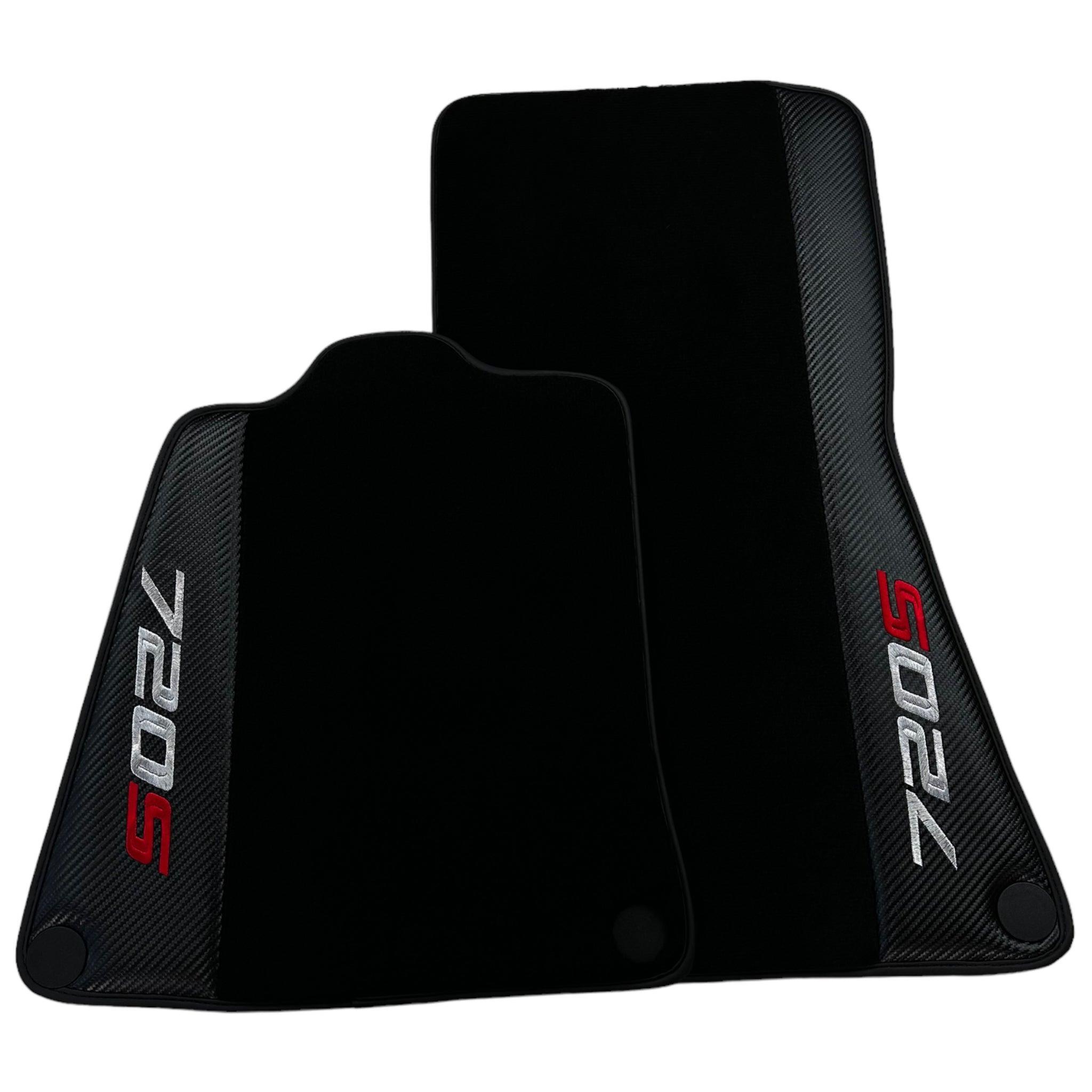 Black Floor Mats For McLaren 720S (2017-2021) with Carbon Leather - AutoWin