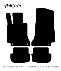 Black Floor Mats For Mercedes Benz C-Class C205 Coupe Facelift (2018-2023) | Limited Edition - AutoWin
