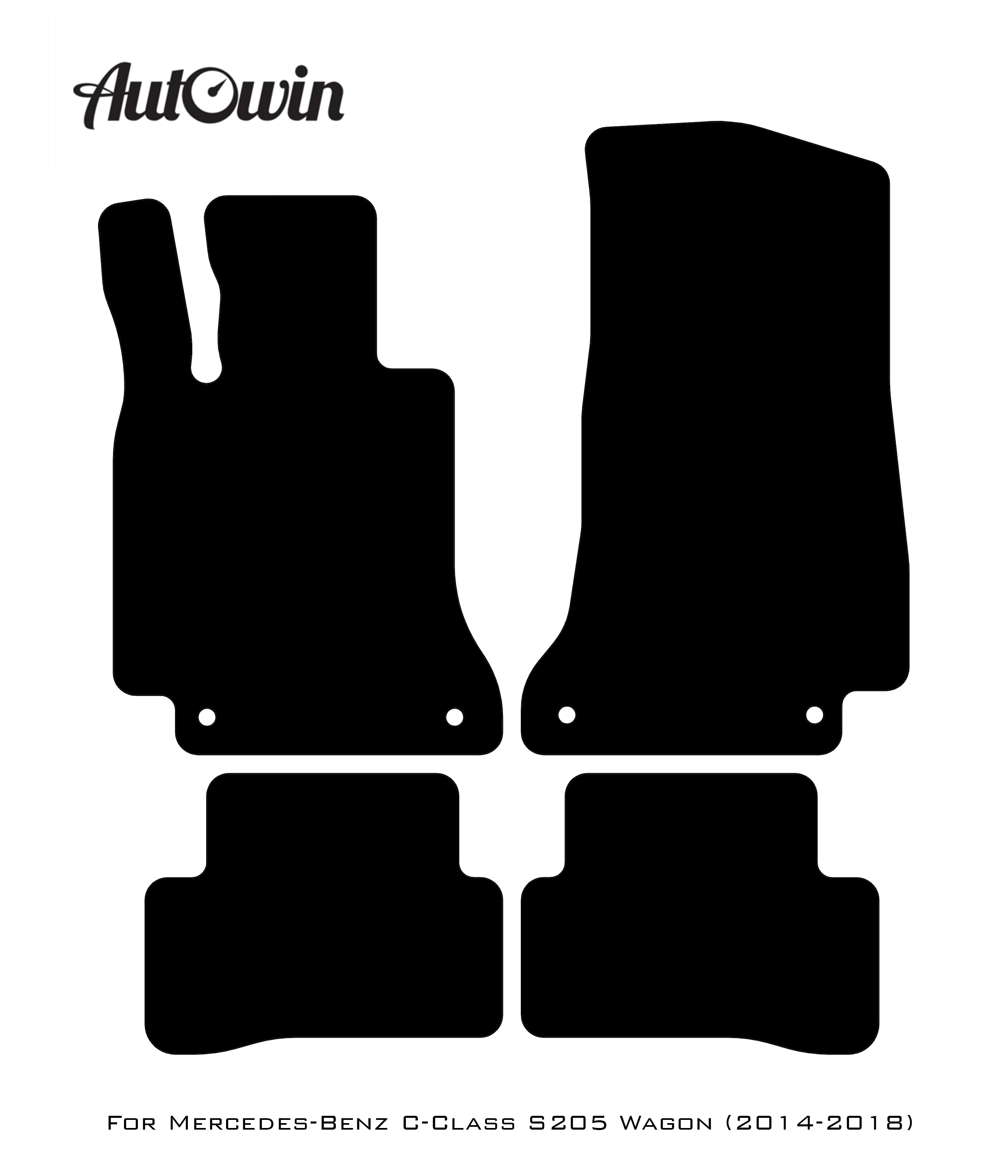 Black Floor Mats For Mercedes Benz C-Class S205 Wagon (2014-2018) | Limited Edition - AutoWin