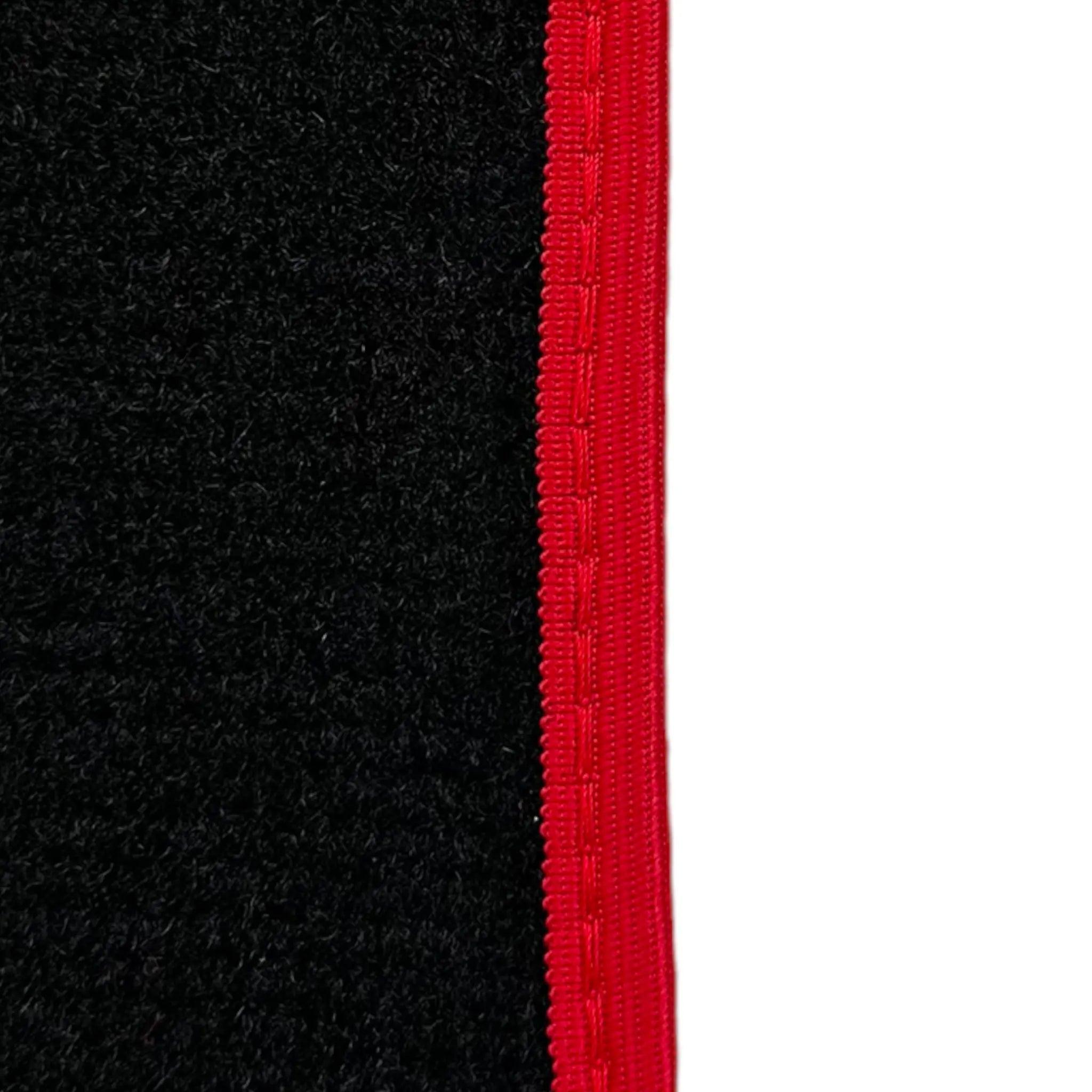 Black Floor Mats For Mercedes-Benz C Class W204 Coupe 2012-2015 ER56 Design with Red Trim - AutoWin
