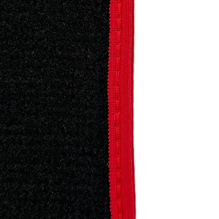 Black Floor Mats For Mercedes-Benz C Class W204 Coupe 2012-2015 ER56 Design with Red Trim - AutoWin
