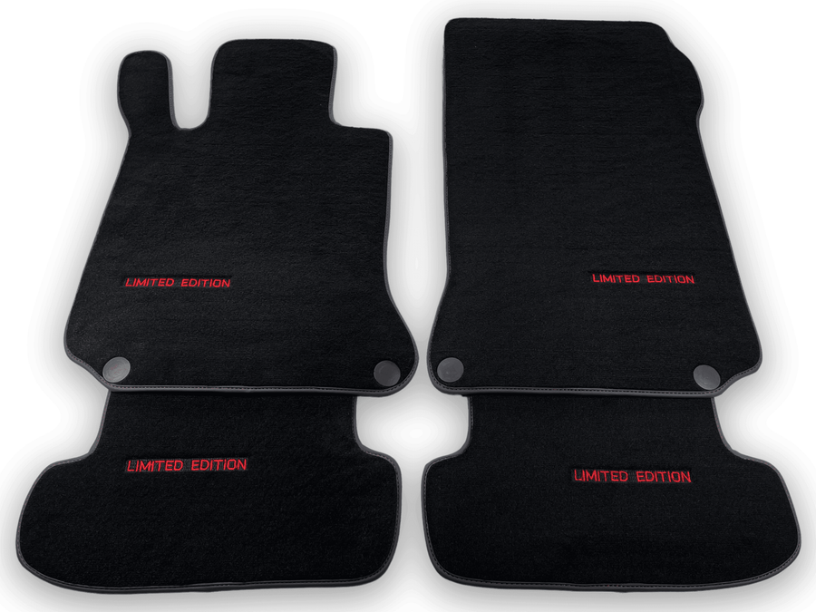 Black Floor Mats For Mercedes Benz CLK-Class A209 Convertible (2003-2010) | Limited Edition - AutoWin